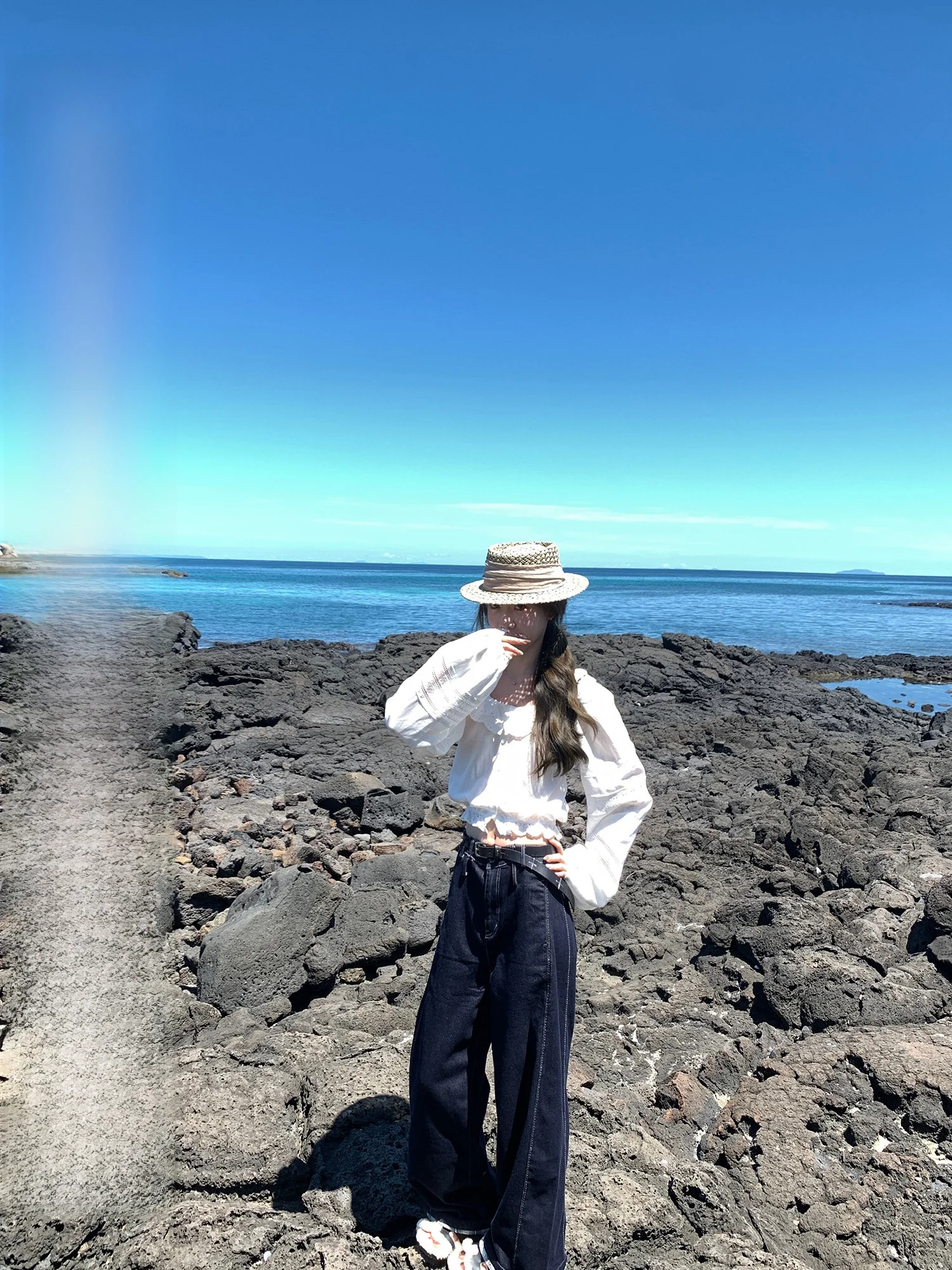 

Женские джинсы Original Color Waed Denim: винтажные, темно-синие, прямого кроя, повседневные, свободные, удобные