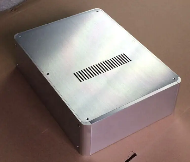 brz hifi 2409H Audio Aluminum Case Professional Classic Amplifier Enclosure Silver Diy HiFi Outlet Box