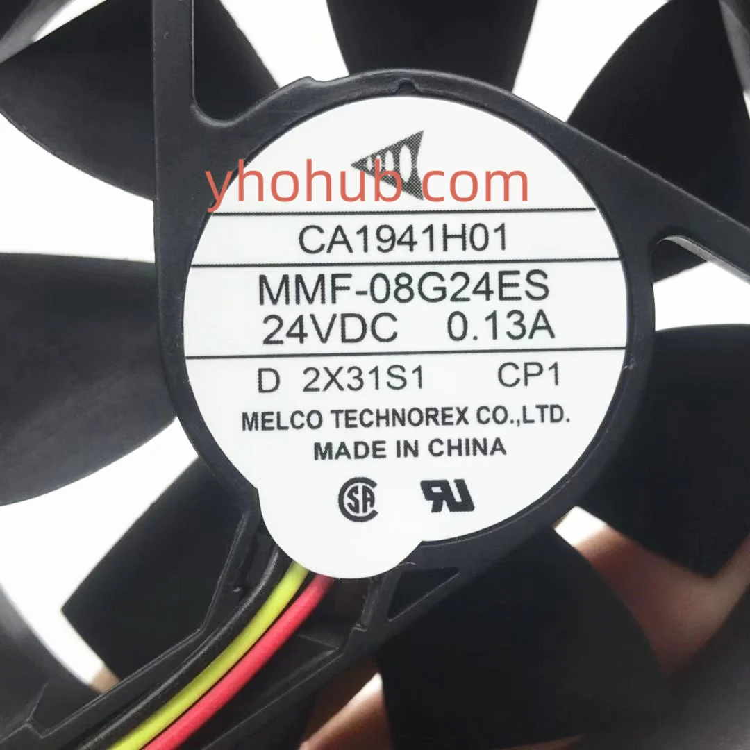 Melco MMF-08G24ES 서버 냉각 팬, DC 24V, 0.13A, 80x80x25mm, 3 선