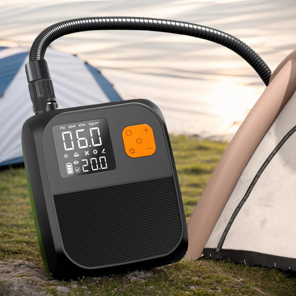 DC 15V 120W Electric Air Pump 25PSI Deflatable Inflatable Pump Built-in Battery SUP Air Inflator for Paddle Board Airboat Kayak