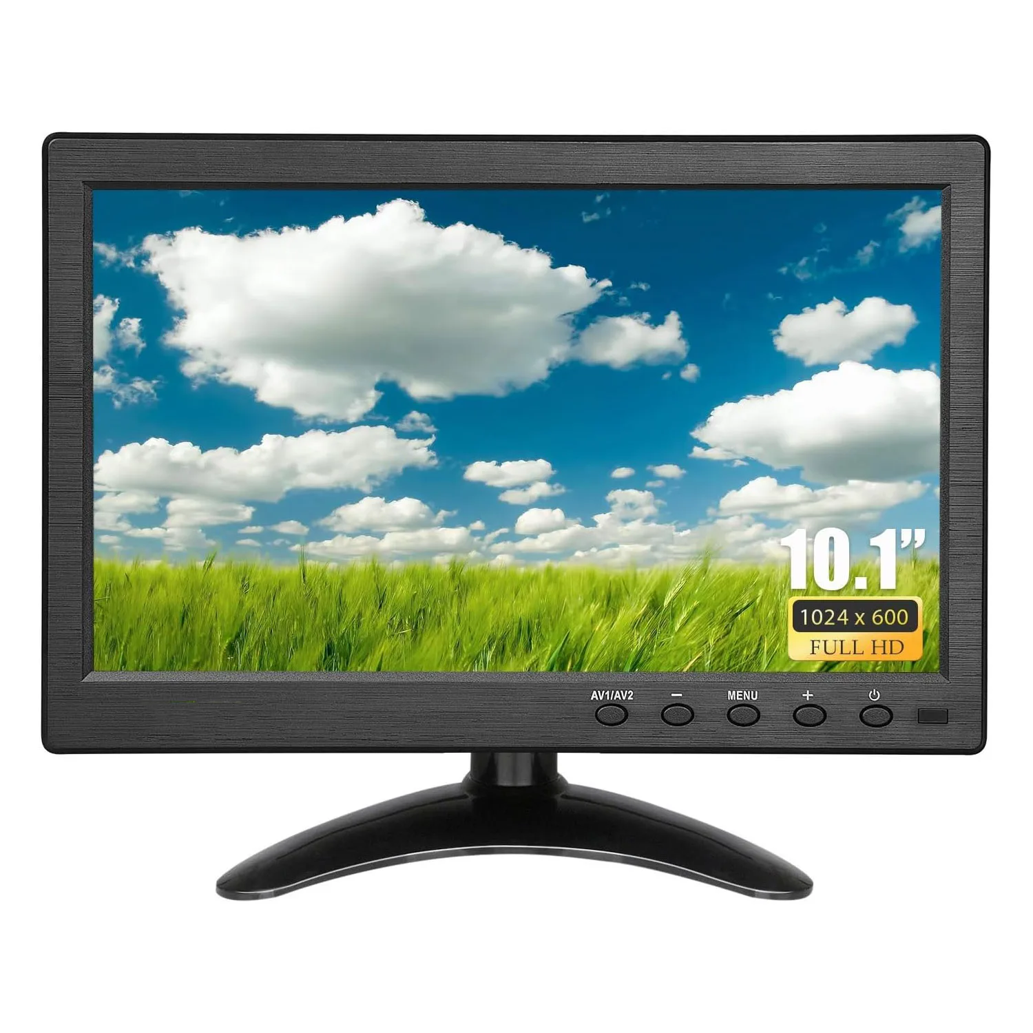 Uvusee 10.1inch Small 1080P Portable IPS HDMI Monitor 1024x600 Built-in Speaker HDMI VGA AV BNC Input For PC Game CCTV Camera