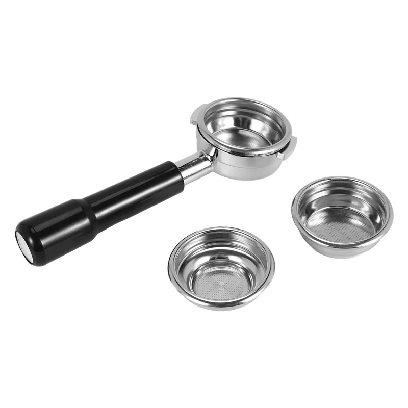BAAN-58MM Бездонный профессиональный портафильтр для кофе эспрессо из нержавеющей стали с корзиной для фильтра с одной и двойной чашкой