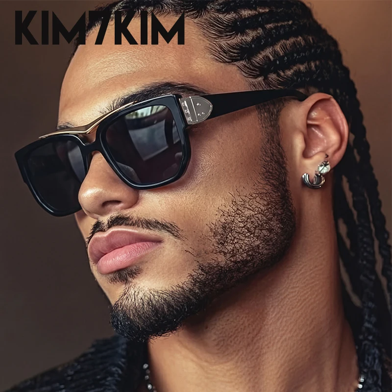 

Steampunk Oversized Square Sunglasses Men 2025 Luxury Brand Classic Double Beam Sunglass Driving Eyewear For Male UV400 Shades