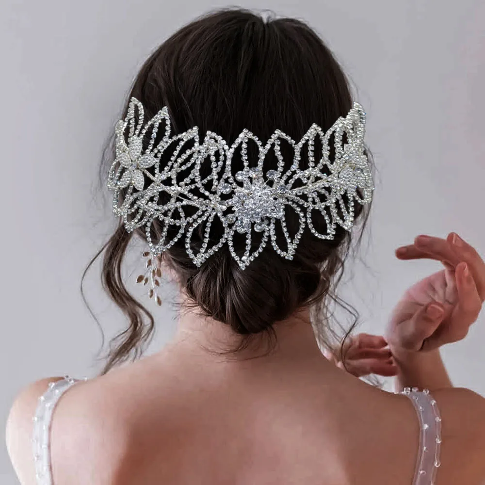 

DZ011 European Bridal Tiara and Headdress Rhinestone Women Headband Handmade Wedding Hair Accessories Party Hair Ornaments