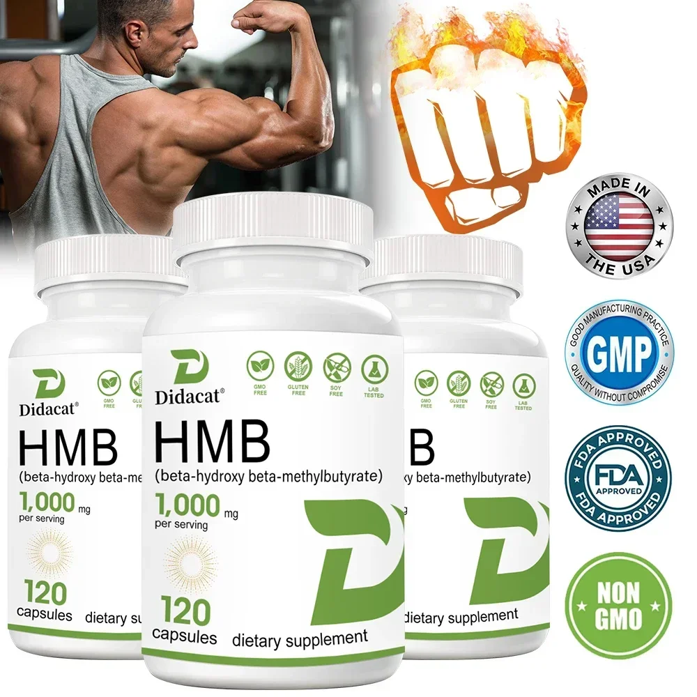 HMB Male Energy Booster - for Increased Muscle Mass and Athletic Strength, Energy Supplement, Endurance, Non-GMO, Gluten Free