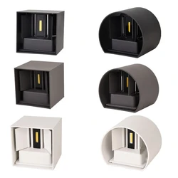 Lâmpada de parede LED impermeável, luz interior e exterior simples, arandela ajustável para pátio corredor e quarto, 12W, IP65