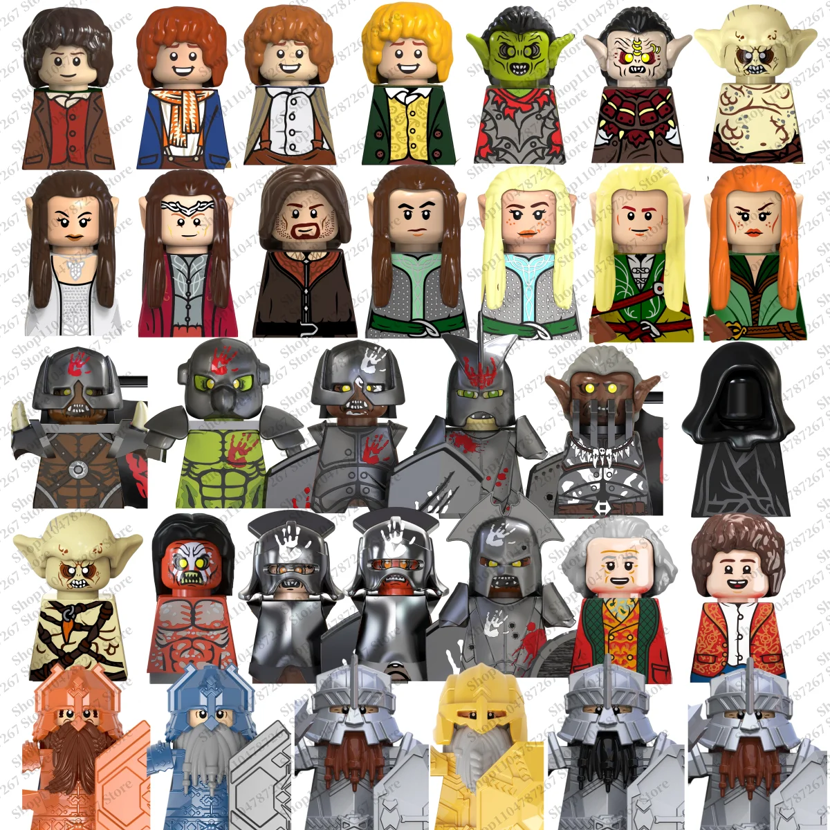 

Medieval animated films block toys Guard the dwarf soldiers Uruk-hai children's 3D model building block dolls holiday gifts