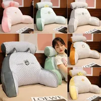 Ice Fluffy Cushion Detachable Washable Cartoon Print Reading Pillow Soft Waist Support Sofa Office Chair Pillow Backrest Cushion