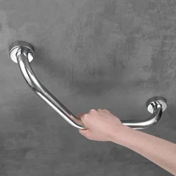 1pc Bathroom Grab Bar Stainless Steel Durable Shower Bathtub Arc Handle Grip Bathroom Toilet Elderly Disabled Safe Facility Help