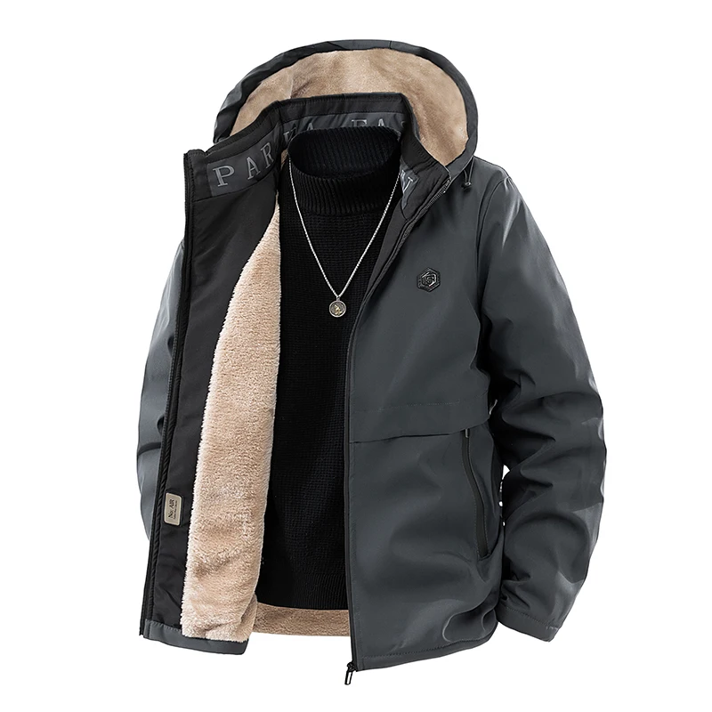 

Зимняя мужская утепленная теплая хлопковая одежда, толстая уличная ветрозащитная куртка с капюшоном, модное повседневное свободное пальто, термокуртки