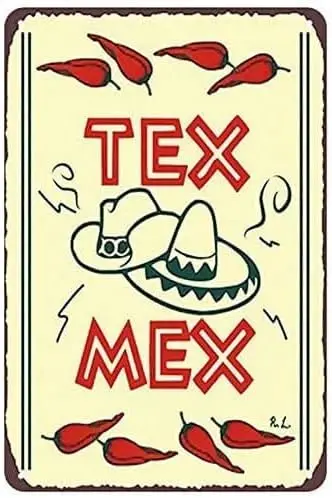 Mexican Chilli Tex Mex Metal Tin Sign Retro Wall Decor Vintage Tin Signs for Home Bar Coffee 8x12 sign sign