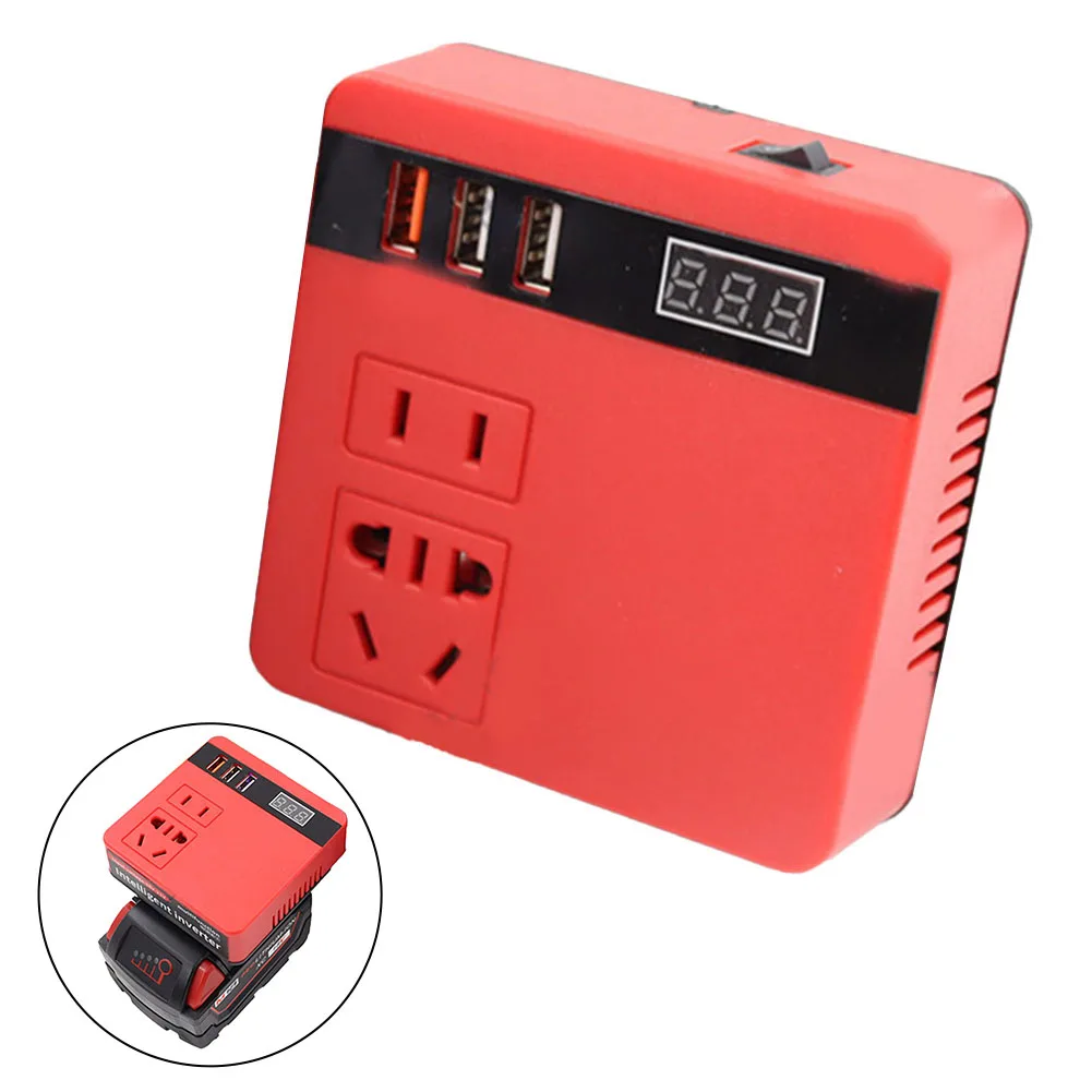 Portable Lithium Battery Inverter 120W Power Conversion from 21V DC to 220V AC for Small Electronics Enhanced Safety Features