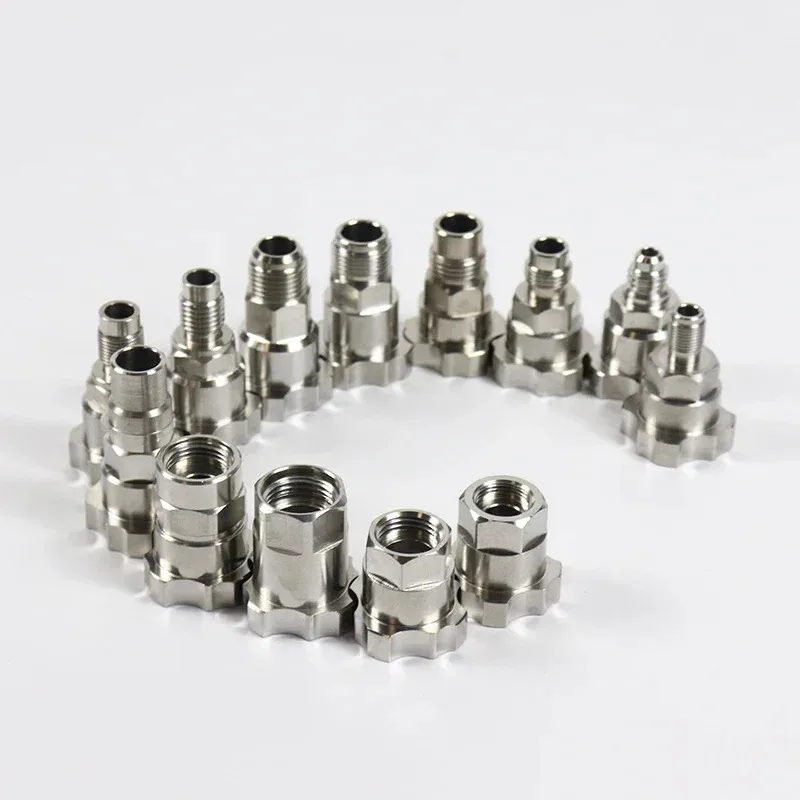 Roestvrij staal materiaal geschikt voor SATA Devilbiss Iwata Warte Avalon spuitpistool adapter auto schilderen tool link staaf adapter