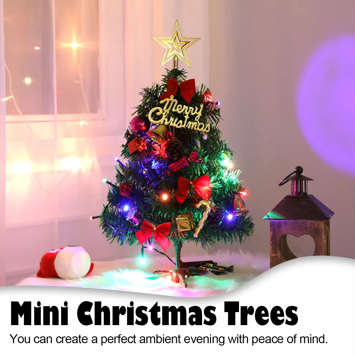 2025 Nieuwjaar 50cm Kerstboom Desktop Xmas Light Navidad Insert Met Home Party Kleine Mini Set Gift Creatieve Diy Vilt Lichten