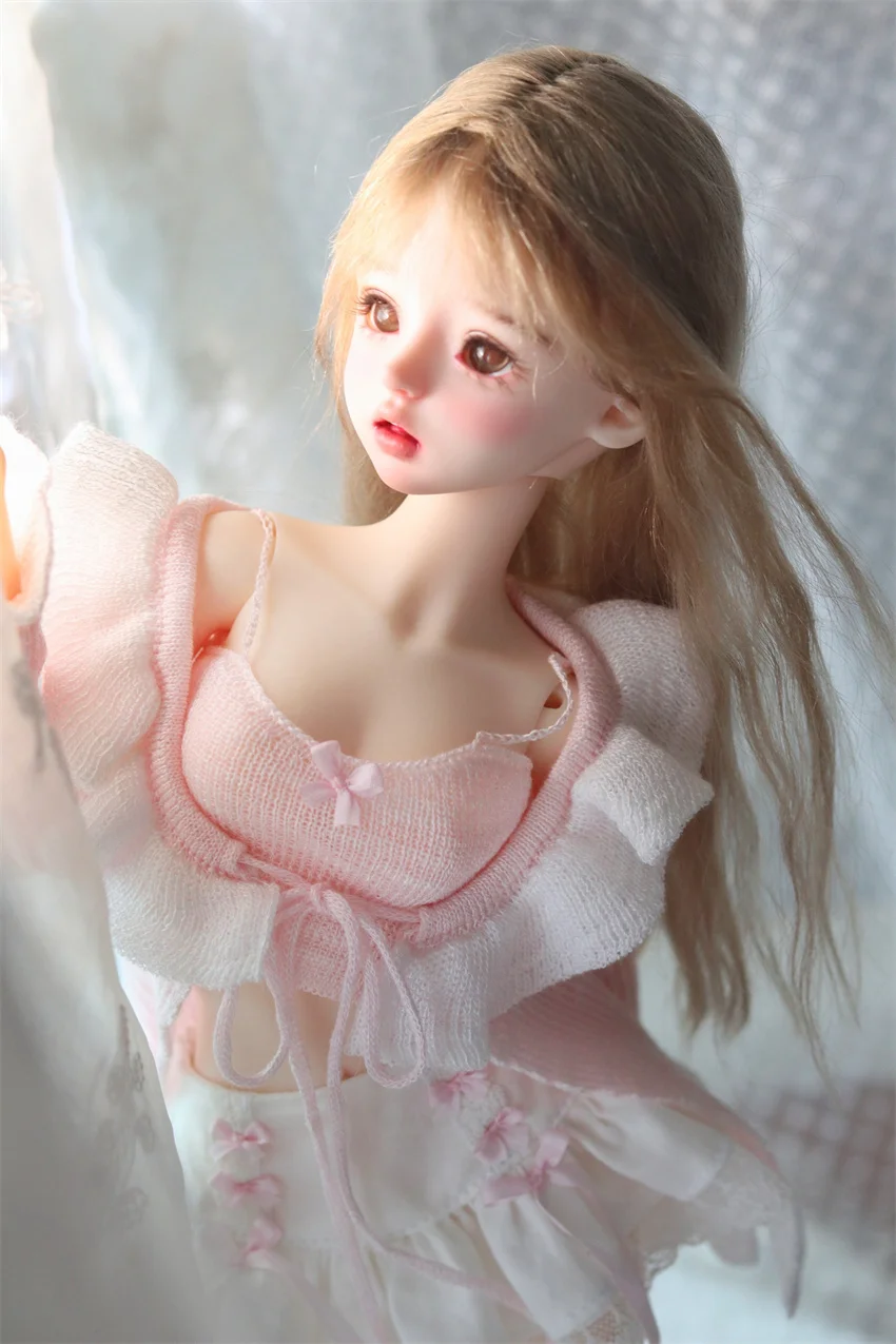 BJD /SD Doll Clothes Toys Cute Sets Girls Beautiful Lacy Dress Yellow Pink Purple 1/4 Soft Short Skirt Gifts Doll Accessories