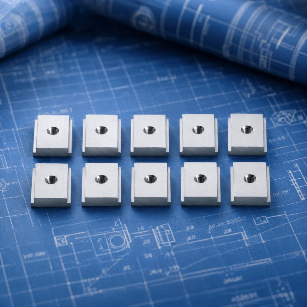 10pcs M6 Thread Size Sliding T-Nuts Aluminum Alloy Material Silver Aluminum T-Shaped Groove Nuts T-Slot Fasteners CNC Machine