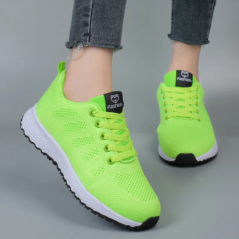 Woman Fashion Tennis Shoes Lightweight Mesh Breathable Vulcanized Shoes Outdoor Comfortable Hiking Running Casual Women\'s Shoes