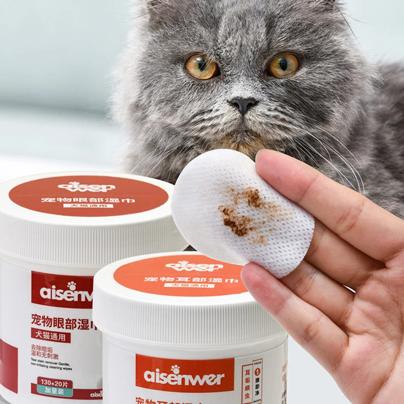 Pet Remove Dirt From Eyes and Ears Wipes Dog and Cat Earwax Clean Ears Odor Remover Wet Tissue Cleaning Tools Supplies