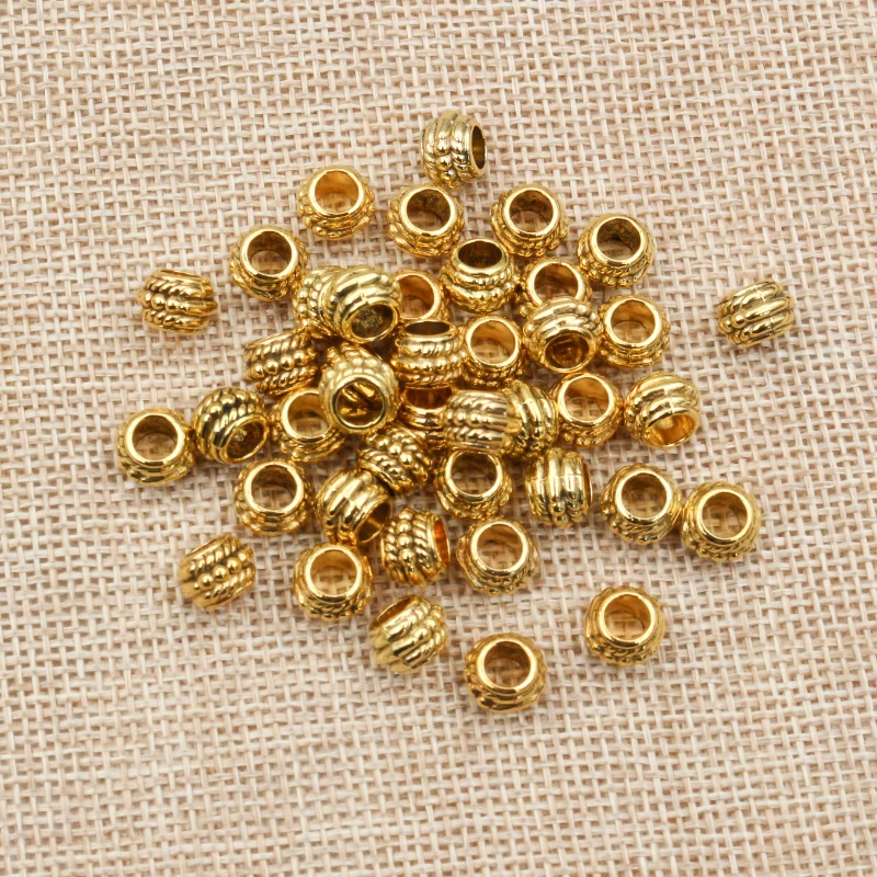 8x6mm 30pcs Hole Size 3.7mm Antique Gold Bronze Silver Plated Ball Handmade Charms Pendant Jewelry Making for Bracelet Necklace