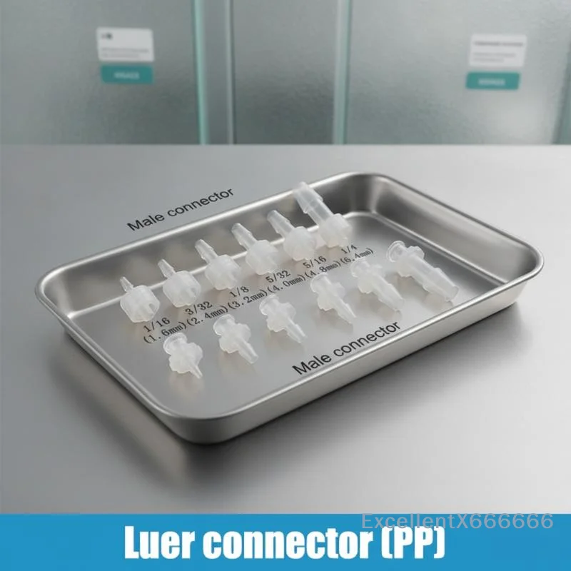 Luer Lock Adapter Heat Resistant PP Connector Seamless Air Valve Pipe Fitting for High Temp Glue Dispensing Liquid Subpackaging