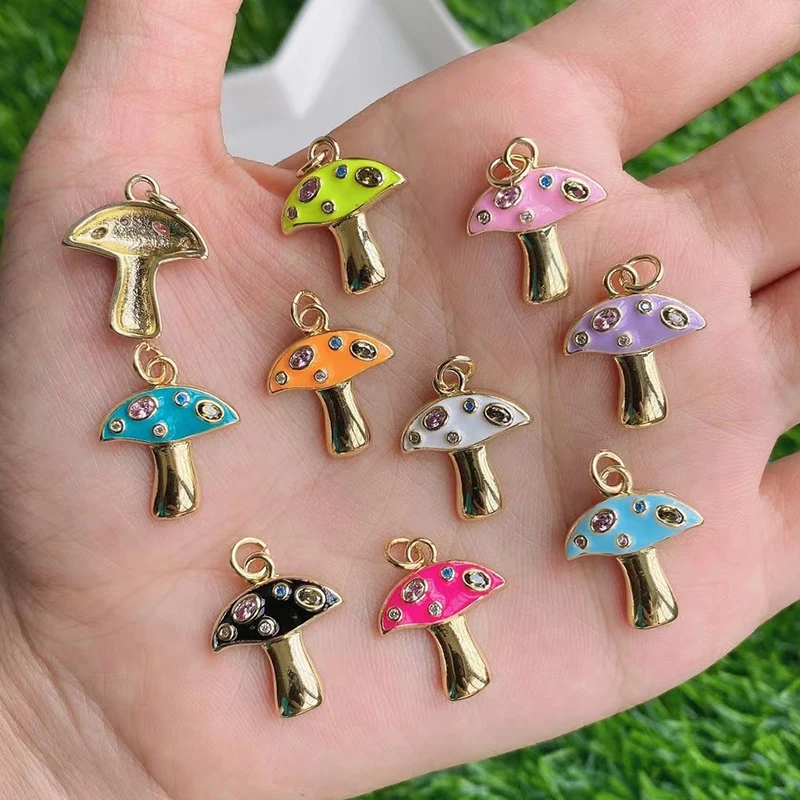 Mushroom Chilly Pepper Enamel Charm Neon Pink Orange Red,Necklace Bracelet Pendant, DIY Accessories Findings Supply Wholesale