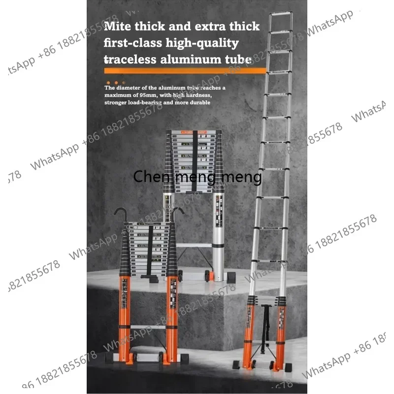 

Новая портативная телескопическая лестница с крюком, усиленная алюминиевая конструкция для инженерных и строительных работ