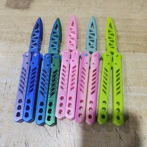 3D Printed Butterfly Knife Practice Toy Uncut Blade Training Tool Multi Color Stress Relief Fidget Gadget for Beginners - Image 6