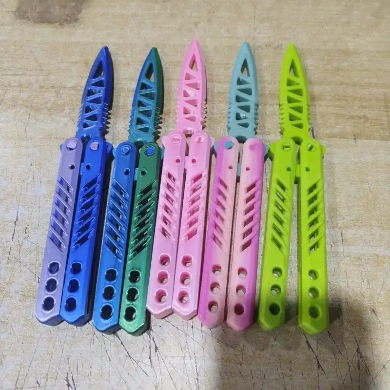 3D Printed Butterfly Knife Practice Toy Uncut Blade Training Tool Multi Color Stress Relief Fidget Gadget for Beginners - Image 6