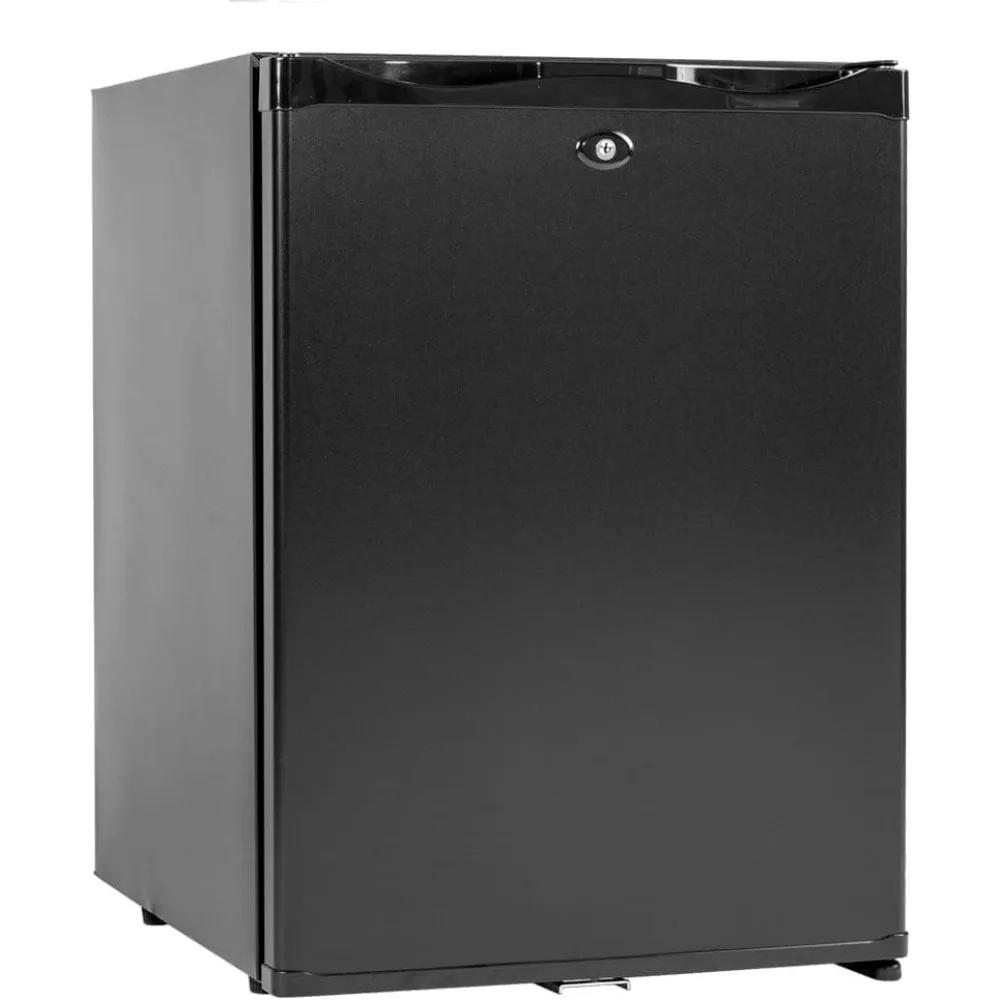 

Mini Fridge with Lock Compact Refrigerator for Bedroom Dorm Office No Noise,12V/110V,1.0 Cubic Feet, Black