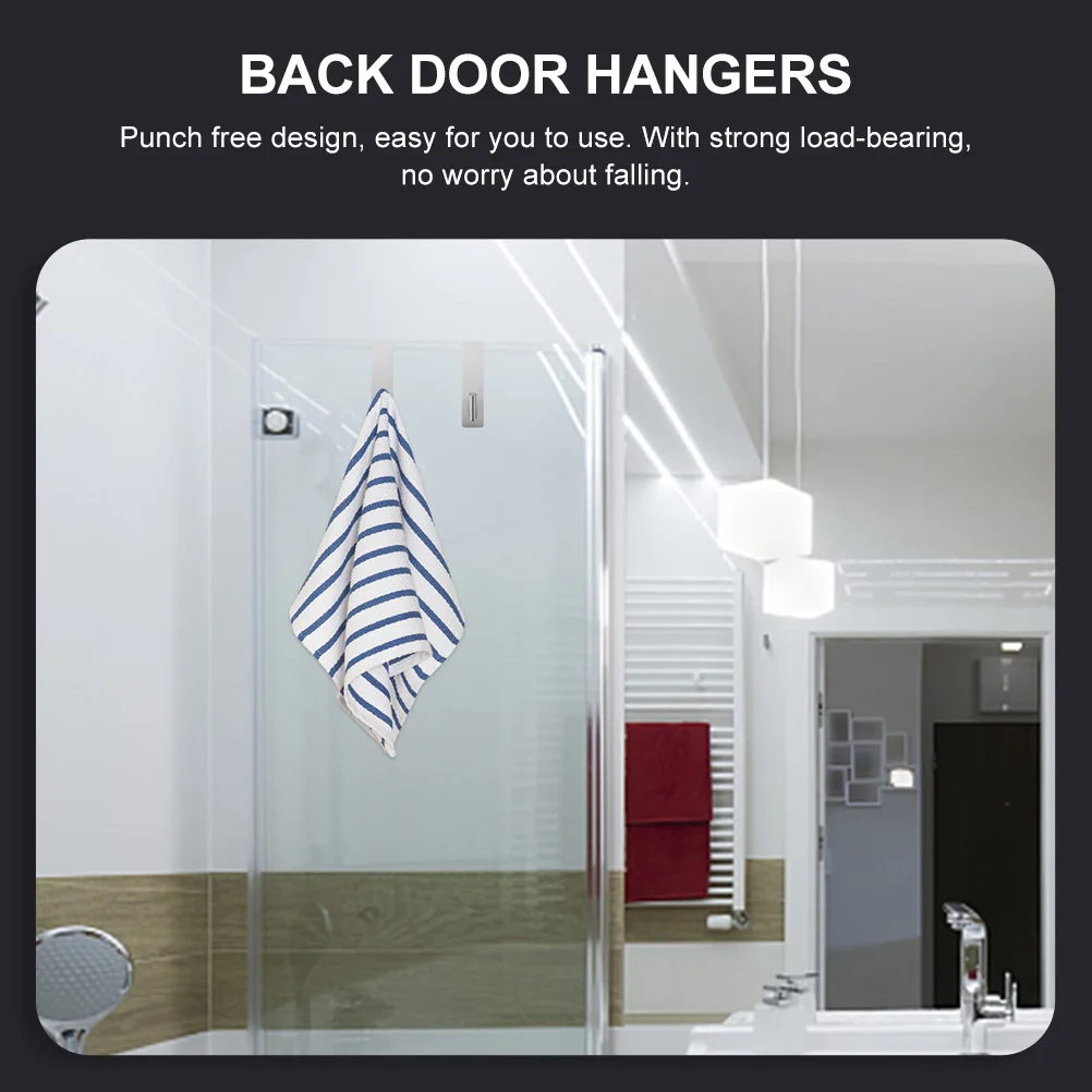 

2pcs Durable Hook Back Door Hangers Over The Door Hook Heavy Duty Coat Hooks Space Saving Organizer For Room Decor