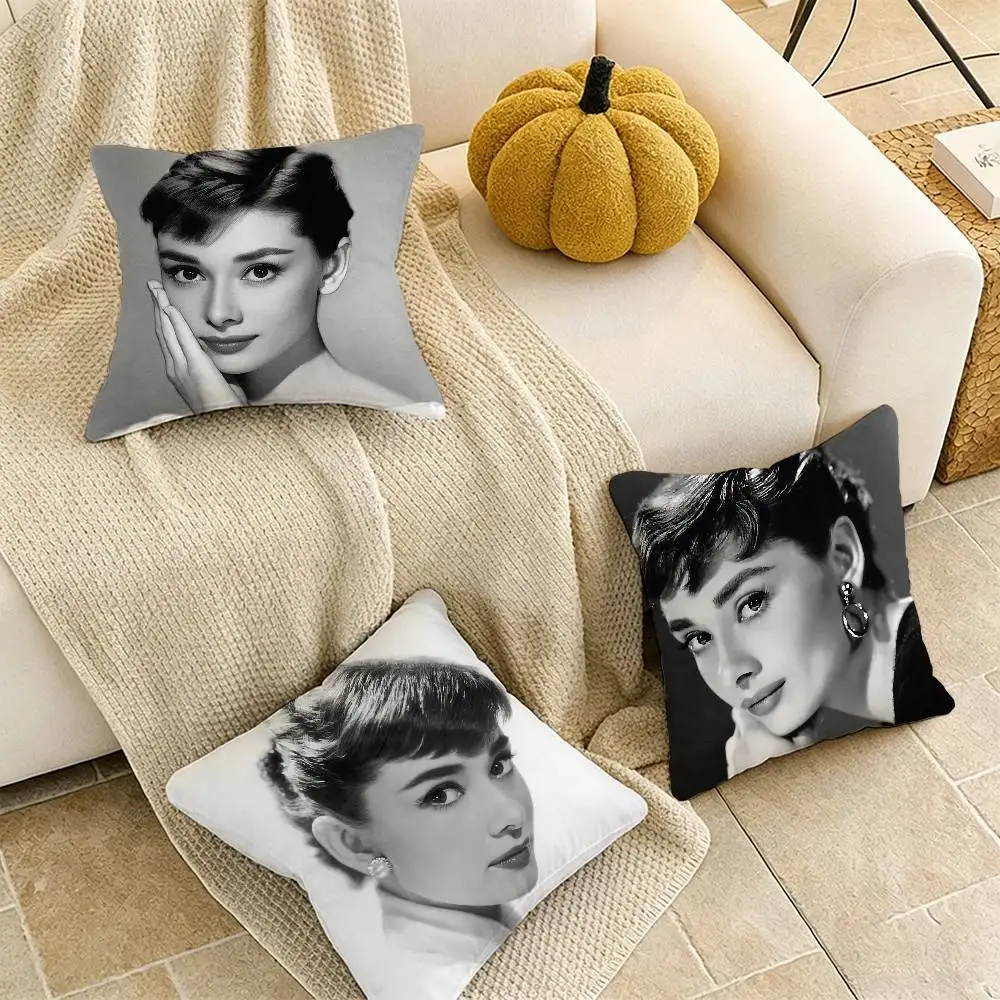 Beautful A-Audrey Hepburn Pillow Case Pattern Printed Pillowcase For Living Room Sofa Cushion Cover