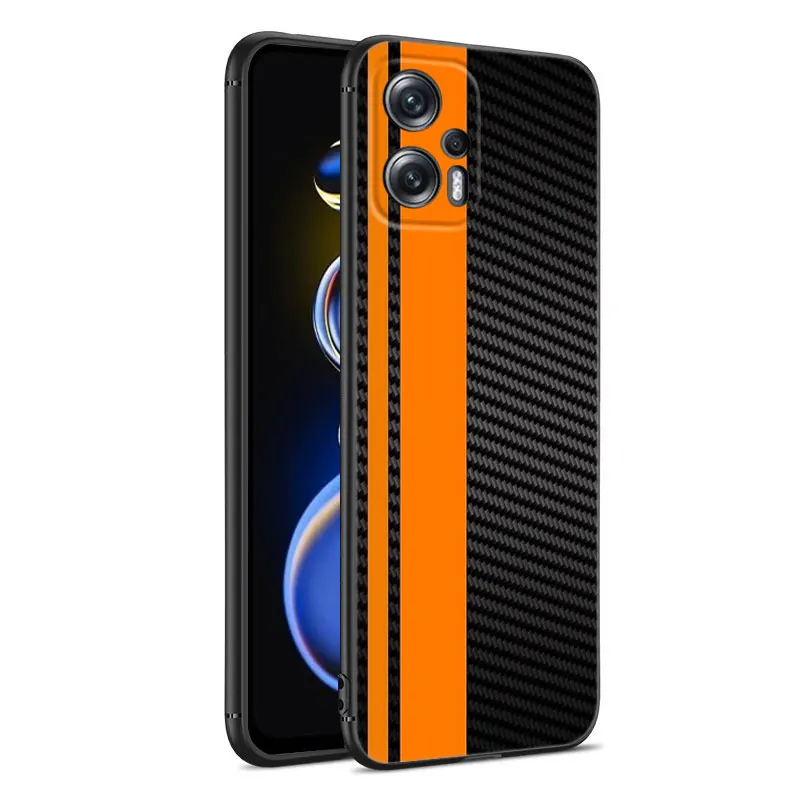 Car Carbon Fibre Line Black Silicone Phone Case For Xiaomi POCO X3 X4 NFC F5 M3 M4 M6 X5 X6 Pro F3 F4 GT 5G C55 C65 M5