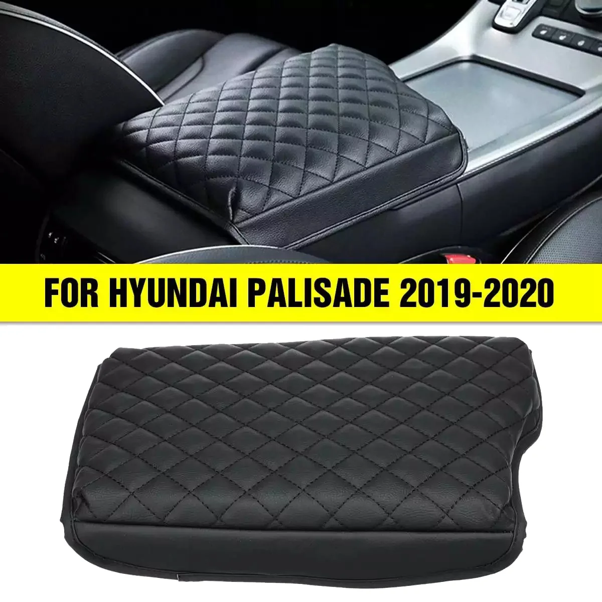 Car Leather Center Console Armrest Box Mat Pad Cover for Hyundai Palisade 2019