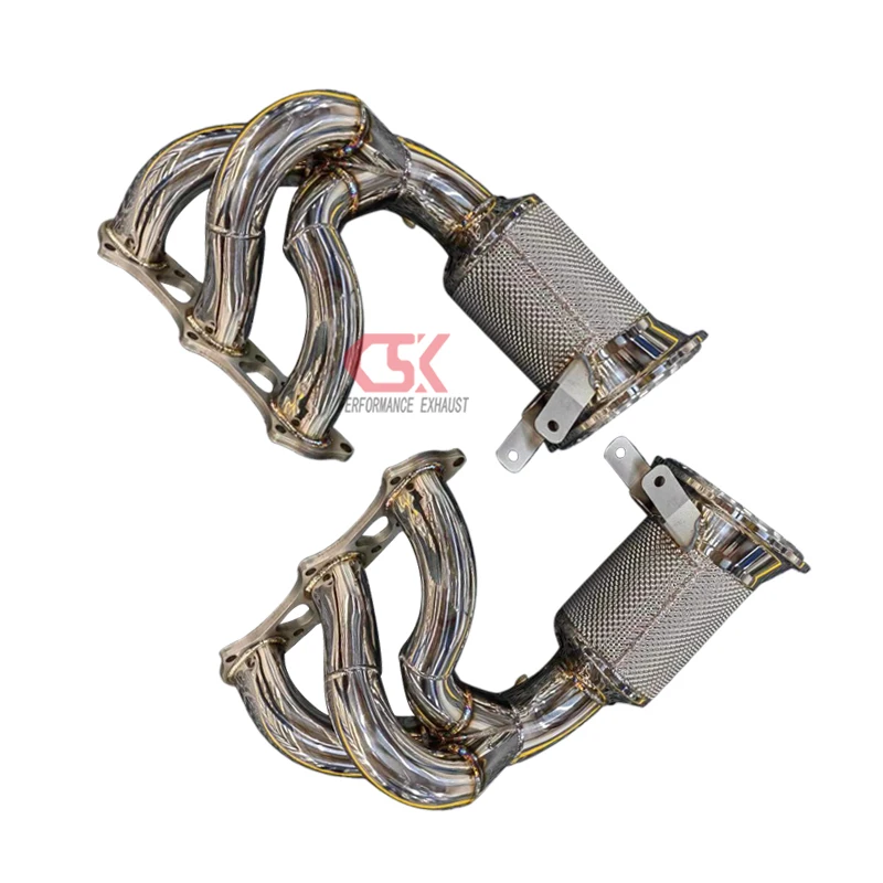 Excellent Performance Reduce Exhaust Temperature Exhaust Manifold  Header for Porsche 992 GT3 Downpipe End Exhaust