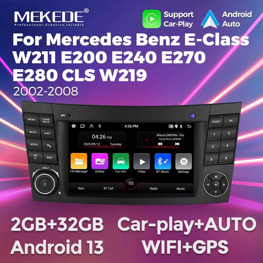 MEKEDE Carplay Stereo For Mercedes Benz E-class W211 E200 E220 E300 E350 E240 E270 E280 CLS CLASS W219 Car Radio 7\