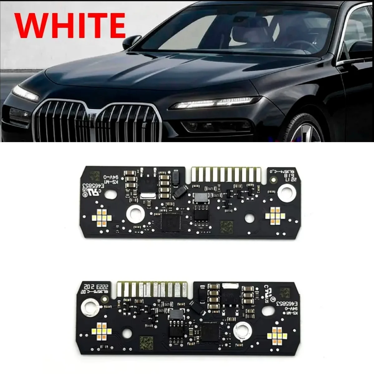 新型ヘッドライトledモジュールdrlボード-ホワイトカラー-エンジェルアイ-63115a5f627-63115a5f628-bmw-7シリーズ-g70-i7-2023-2024用