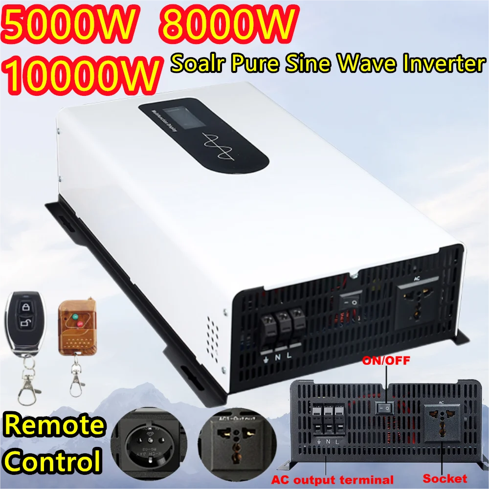 inversor de onda senoidal pura 10kw 5kw 12v 24v 48v a 110v 120v 220v carregador portatil solar off grid power car inversores 12000w 10000w 01