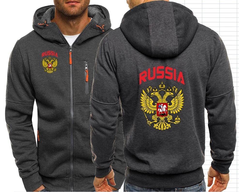 CCCP Emblem Russia Flag Men\'s Jackets Hooded Coats Zipper Sweatshirts Male Jacket Mens Clothing Outerwear Russian Federation