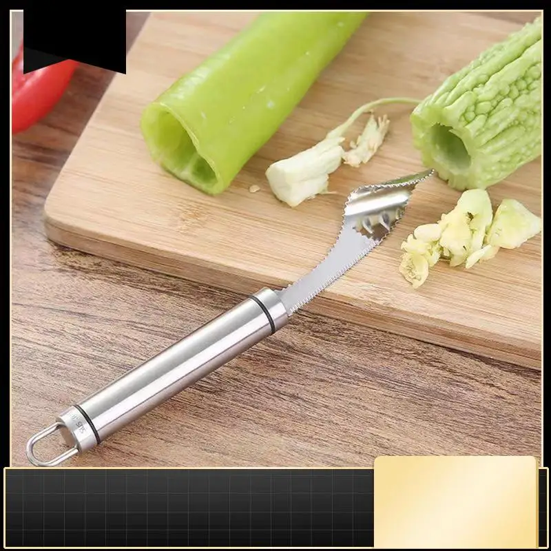 Corer de pimienta para cocina, pimienta verde, semilla y pimienta con núcleo, Corer de melón amargo para el hogar, Gadget de cocina-N37R