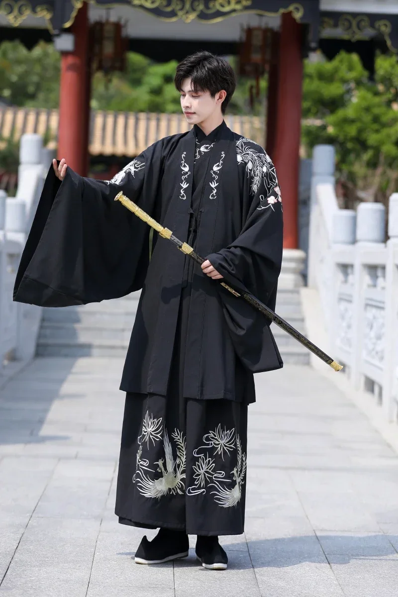 Plus Size 5XL Hanfu Men Ancient Chinese Hanfu Set Male Cosplay Costume Summer Party Hanfu Black Outfit For Men Large Size