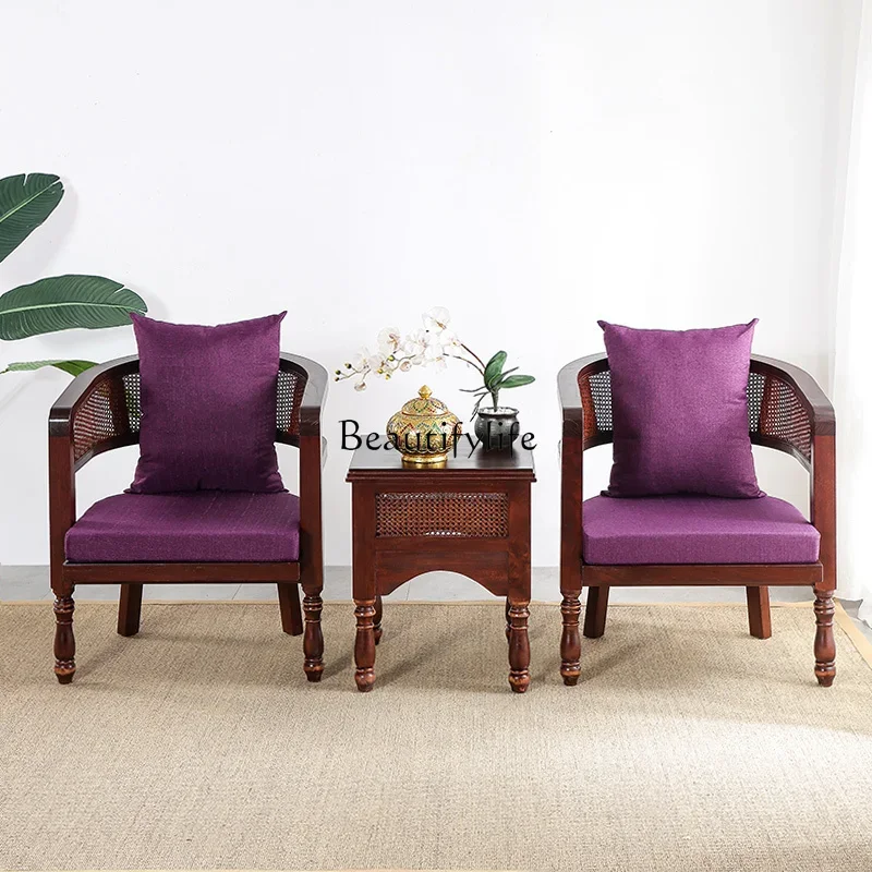 yj32 South East Asia style furniture Thai solid wood back chair Thai old elm