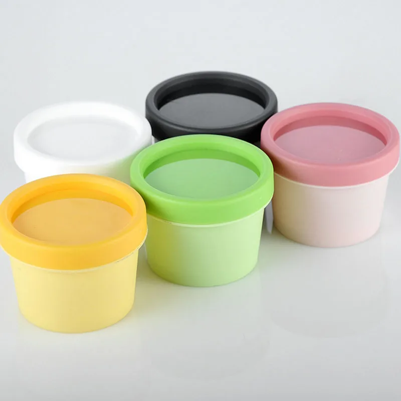 10pcs Empty Jar Pot 50g 100g 200g Multicolor Plastic Cosmetic Makeup Face Cream Container Ice Cream Pot with Inner Lid