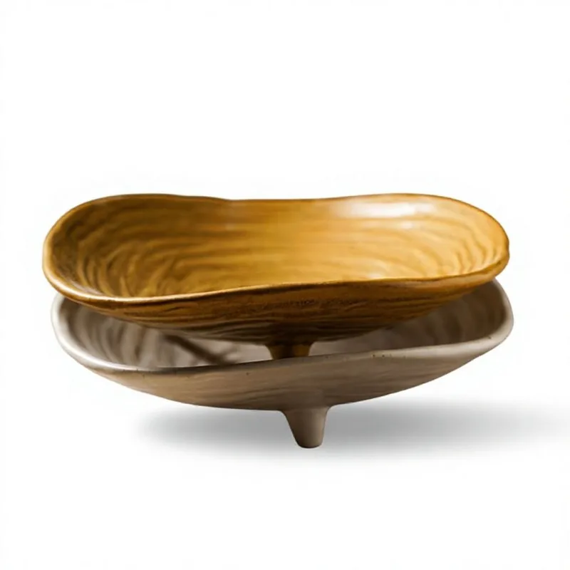 Vintage Style Antique Paper Shaped Plate Refreshments Dessert Tray Cake Pastry Tray Creative Three-legged Tray