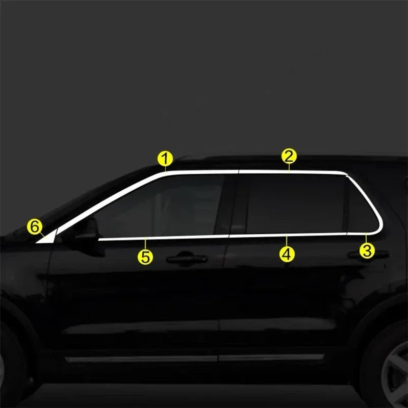 

WELKINRY для Ford Explorer U502 5-го поколения 2011-2019, кузова автомобиля из нержавеющей стали, двери, полное окно, вся рамка, накладка