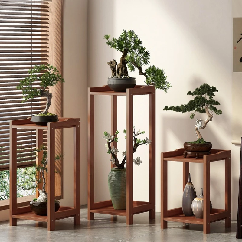 Modern New Chinese-style  balcony against the wall, window sill, flower stand, flower sill, courtyard, multi-layer shelf