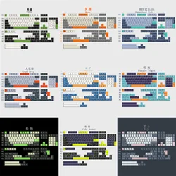 KTOMOT 160 Keys Double Shot GMK Keycap ABS Keycaps Bate Hammerhead shark Cherry Profile Retro Anime for Game Mechanical Keyboard