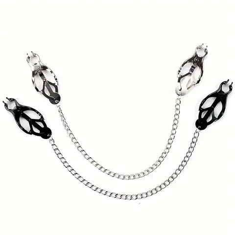 Farfalla in metallo Testa rotonda con catena Clip per capezzoli Stimolazione Clip per capezzoli BDSM Flirtare per adulti Gioca con il sesso Giocattoli per donne e coppie