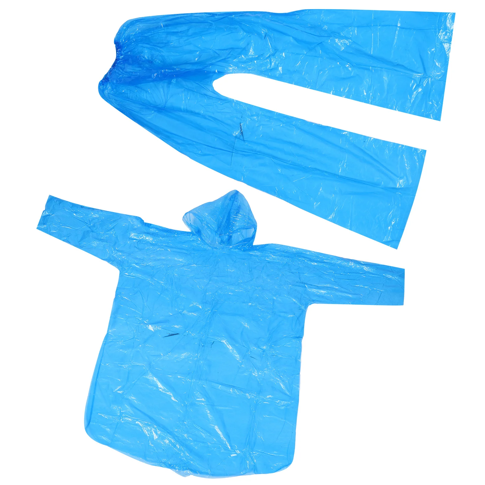 

Rain Ponchos for Adults 3 Sets Clear Sky-blue Lightweight Portable Waterproof Travel Men Women Shoe Covers Disposable Emergency