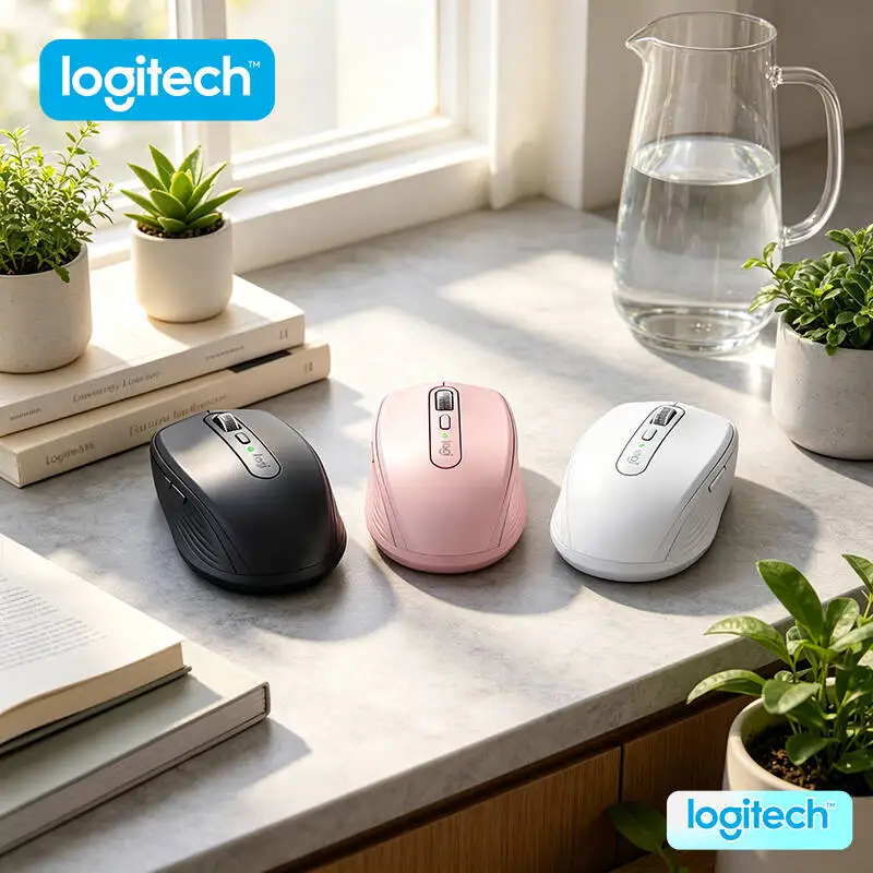 Compact Logitech MX Anywhere 3S - 8000 DPI Darkfield, MagSpeed Scroll, Silent Click, Multi-OS Compatibility for Campus Work