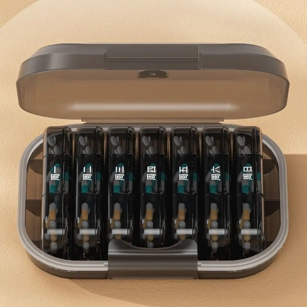 

Elderly Care Sealed Medicine Box Waterproof Plastic Medicine Dispenser 21-Compartment Pill Box Weekly Planning